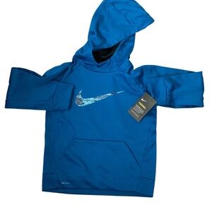 Nike Therma-FIT Boys Size 7 Blue Hoodie Pullover Sweatshirt Activewear